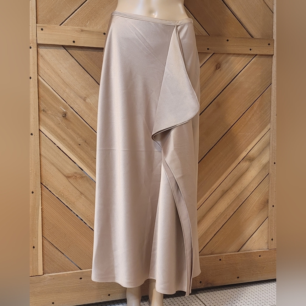 Trina Turk Sahel Satin Asymmetric Midi-Skirt - Picture 3 of 8